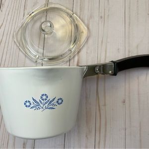 Vintage Corning Ware Blue Cornflower 1 Quart SauceMaker Pot Pan